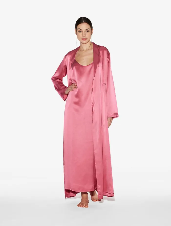 La Perla Silk Long Slip Dress In Wild Orchid Women Slips and Dresses