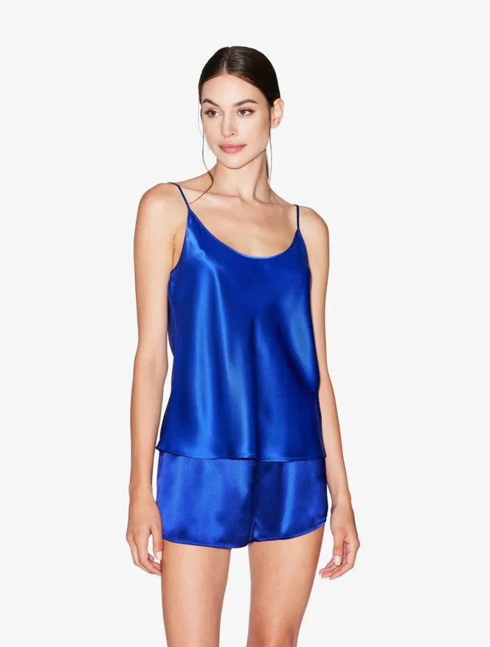 La Perla Silk Sleep Shorts In Electric Blue Women Pajamas