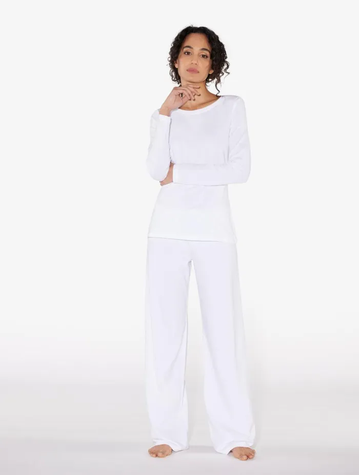 La Perla White Cotton Longsleeved Top Women Camisoles