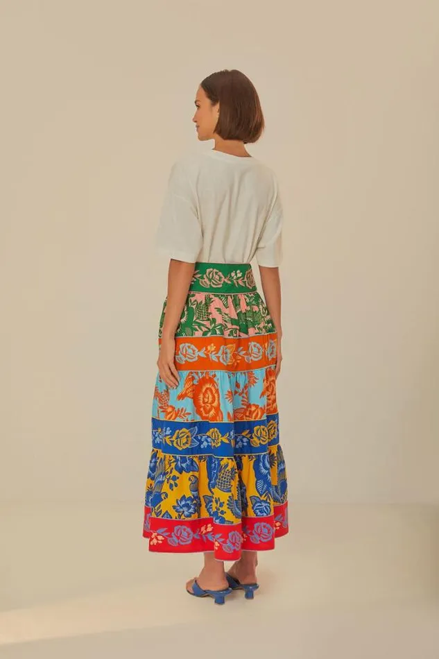 Lace Garden Tiered Maxi Skirt Women FARM Rio Skirts