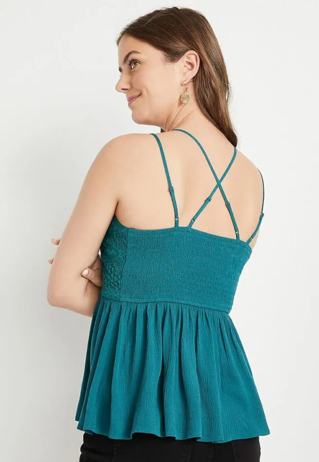 Lace Top Babydoll Tank Top Women Maurices Tops