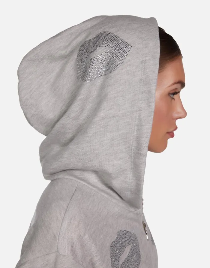 Lachelle Crystal Multi Lips Heather Grey Women Lauren Moshi Hoodies