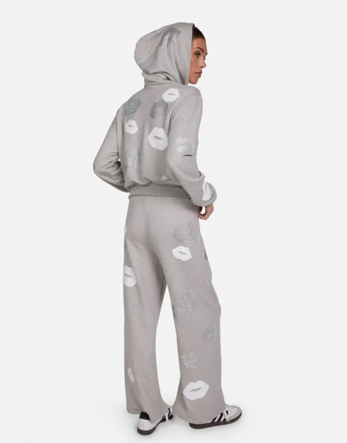 Lachelle Crystal Multi Lips Heather Grey Women Lauren Moshi Hoodies