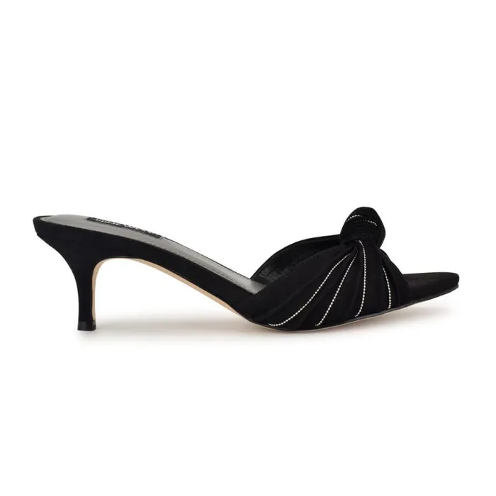 Laike Dress Slide Sandals Black Velvet Women Nine West Sandals