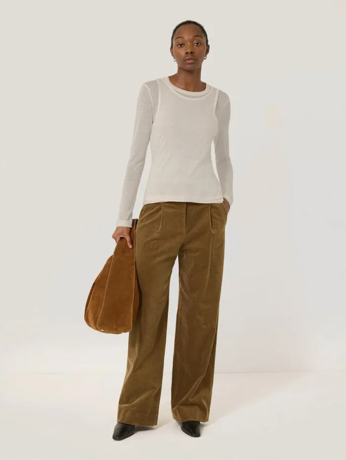 Layered 2in1 Top Cream Women Jigsaw Shirts and Tops