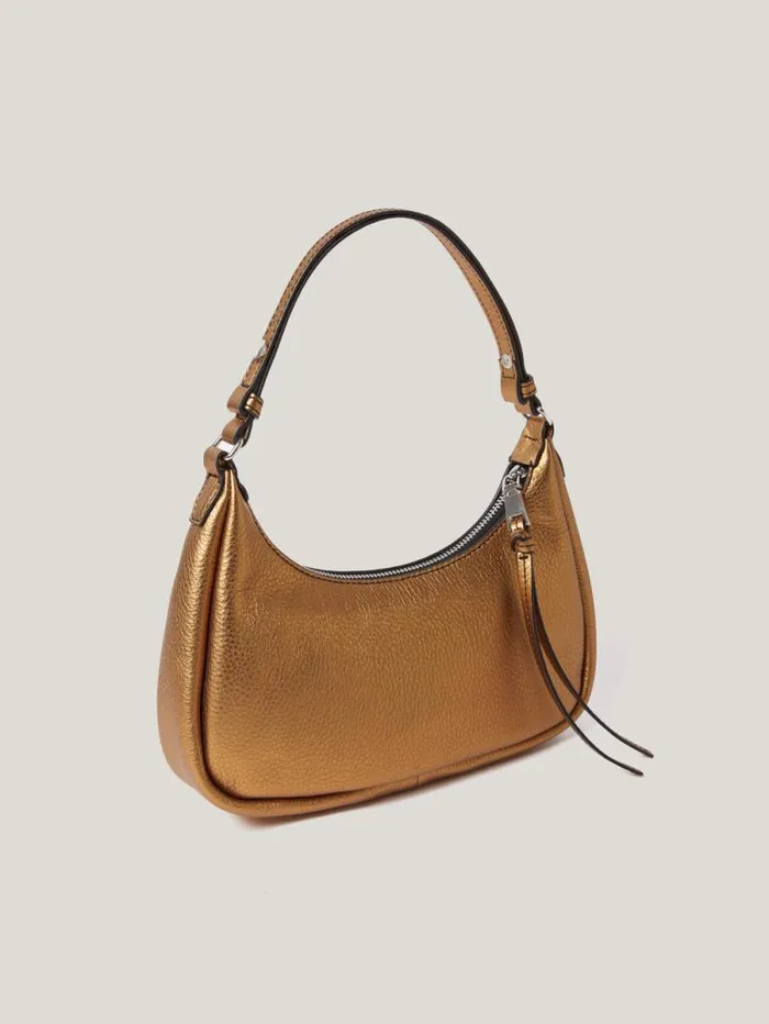 Leather Crescent Shoulder Bag Copper Women Jigsaw Wallets and Card Holders
