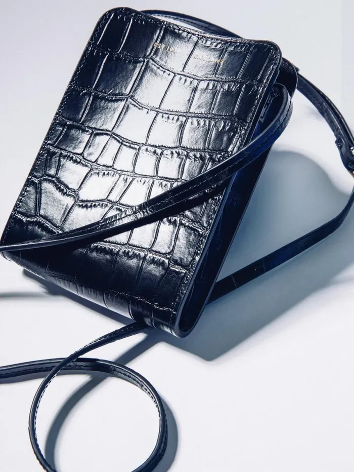 Leather Crossbody Phone Bag Black Women Jigsaw Bags