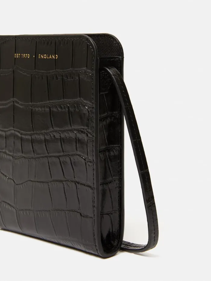 Leather Crossbody Phone Bag Black Women Jigsaw Bags