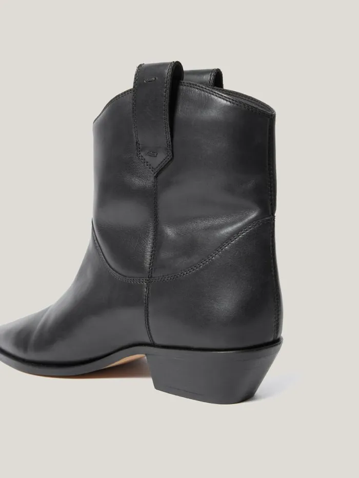 Leather Western Ankle Boot Black Women Jigsaw Boots