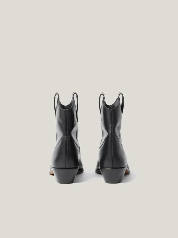 Leather Western Ankle Boot Black Women Jigsaw Boots