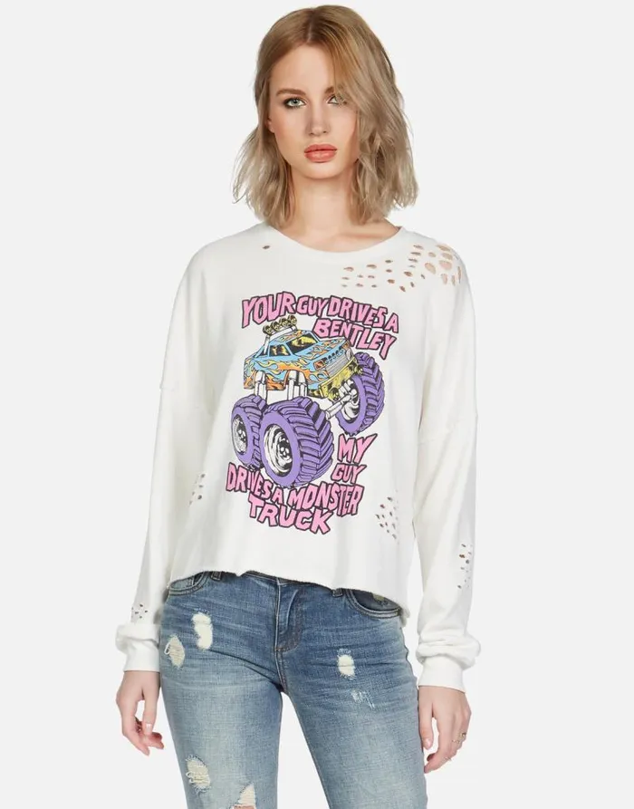 Lee Monster Truck Milk Women Lauren Moshi Long Sleeve