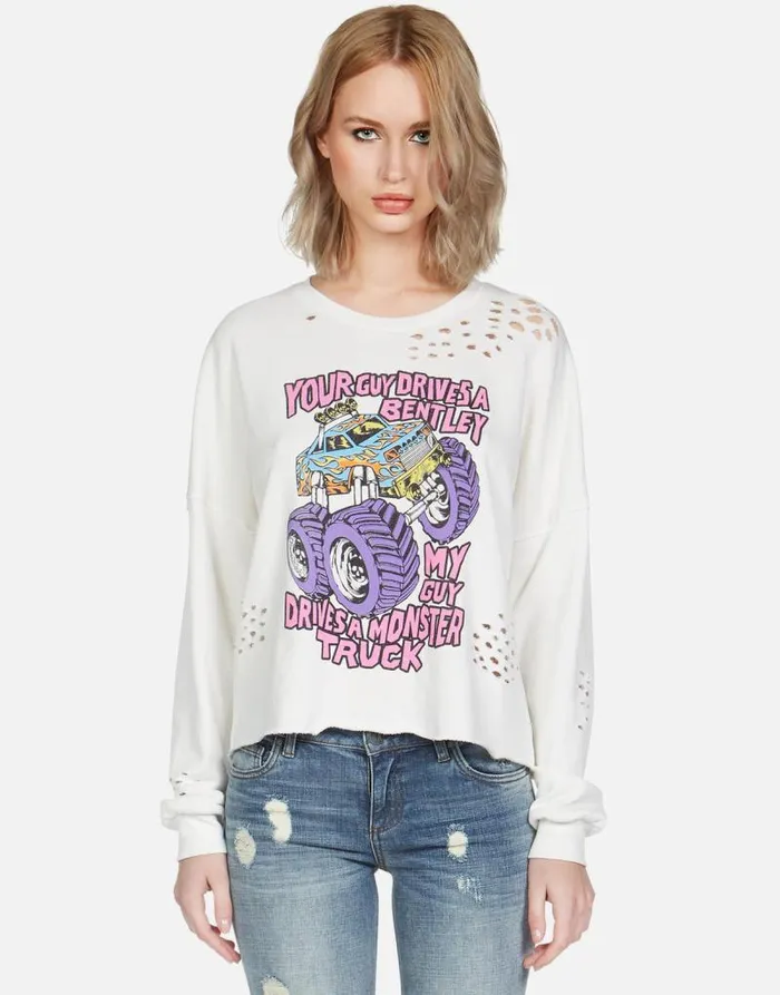 Lee Monster Truck Milk Women Lauren Moshi Long Sleeve