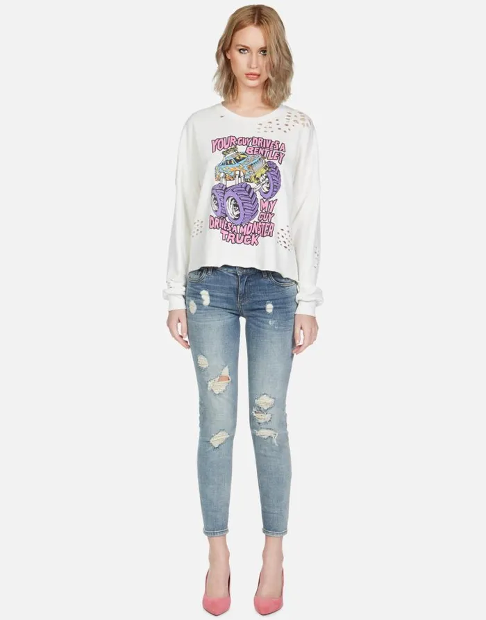 Lee Monster Truck Milk Women Lauren Moshi Long Sleeve
