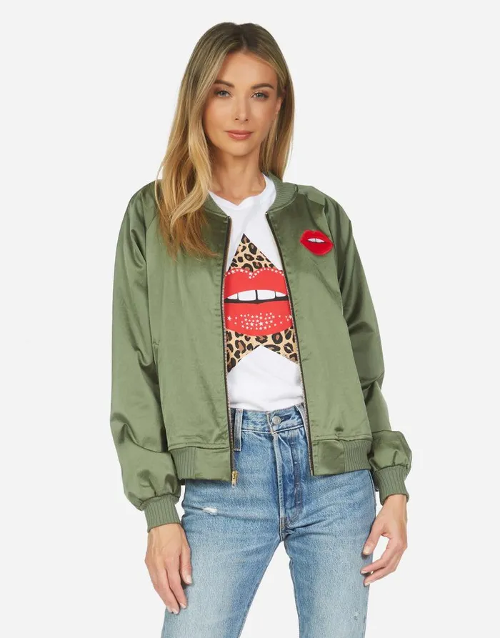 Levelle Leopard Star Lip Patch Military Leopard Women Lauren Moshi Jackets