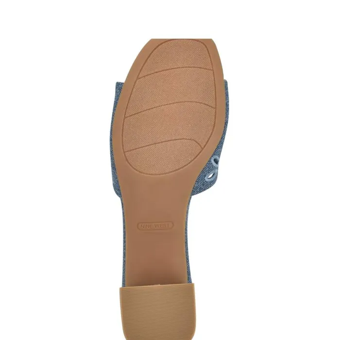 Lidey Eyelet Slide Sandals Denim Women Nine West Sandals