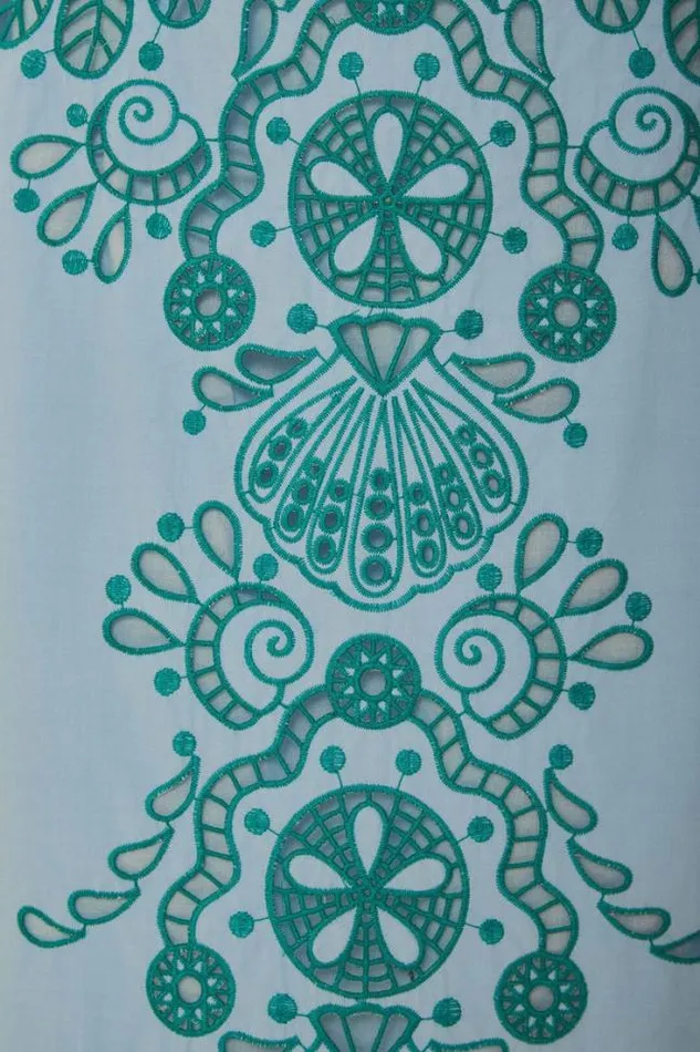 Light Blue And Green Graphic Richelieu Midi Skirt Women FARM Rio Skirts