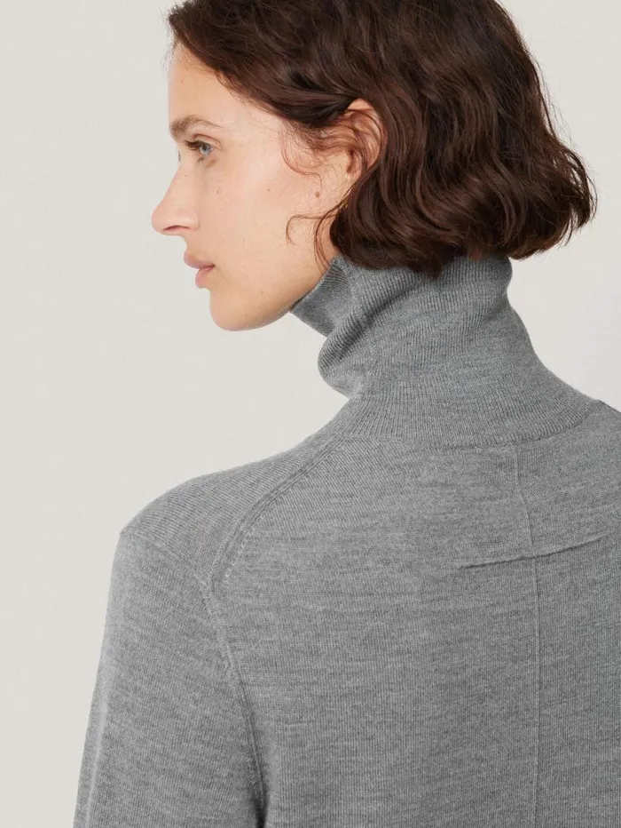 Lightweight Merino Polo Grey Women Jigsaw Knitwear and Cashmere