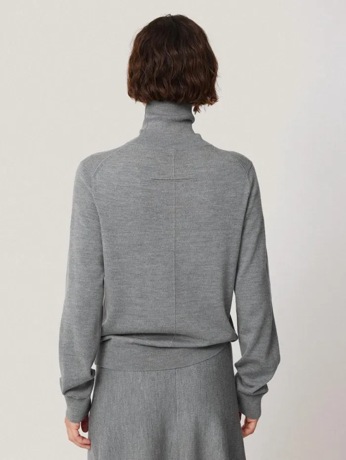 Lightweight Merino Polo Grey Women Jigsaw Knitwear and Cashmere