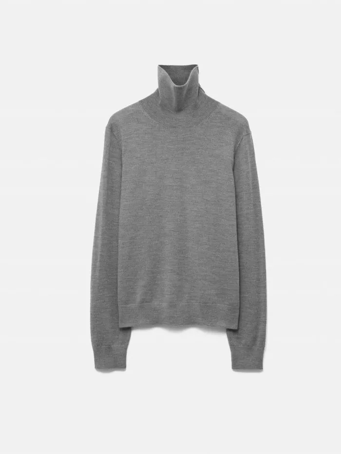 Lightweight Merino Polo Grey Women Jigsaw Knitwear and Cashmere