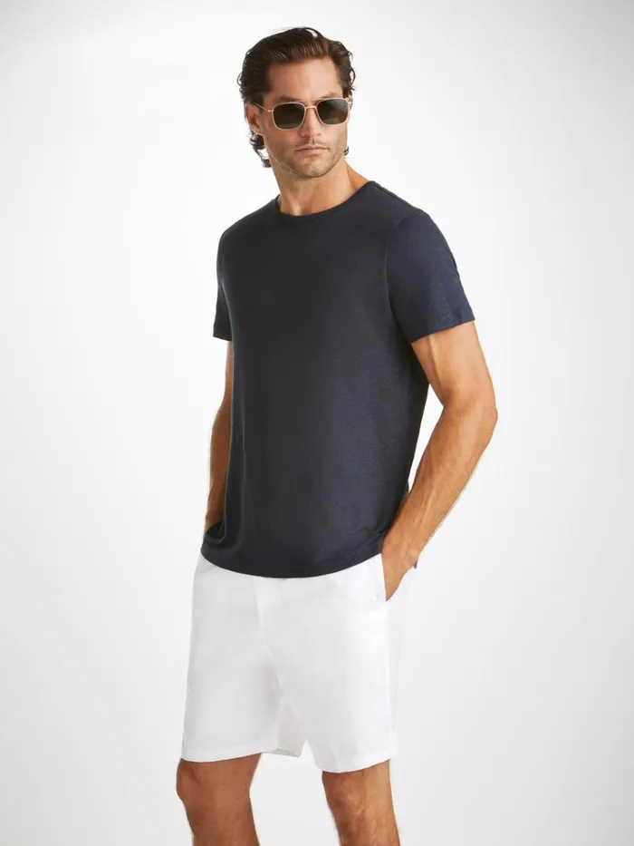 Linen Shorts Men Derek Rose Shorts Sydney Linen White