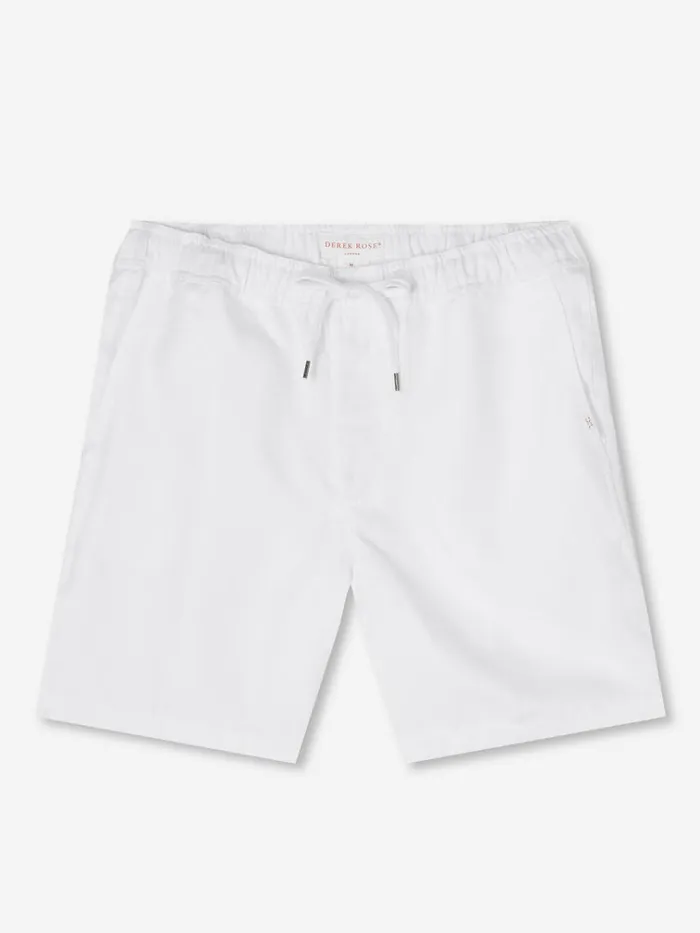 Linen Shorts Men Derek Rose Shorts Sydney Linen White
