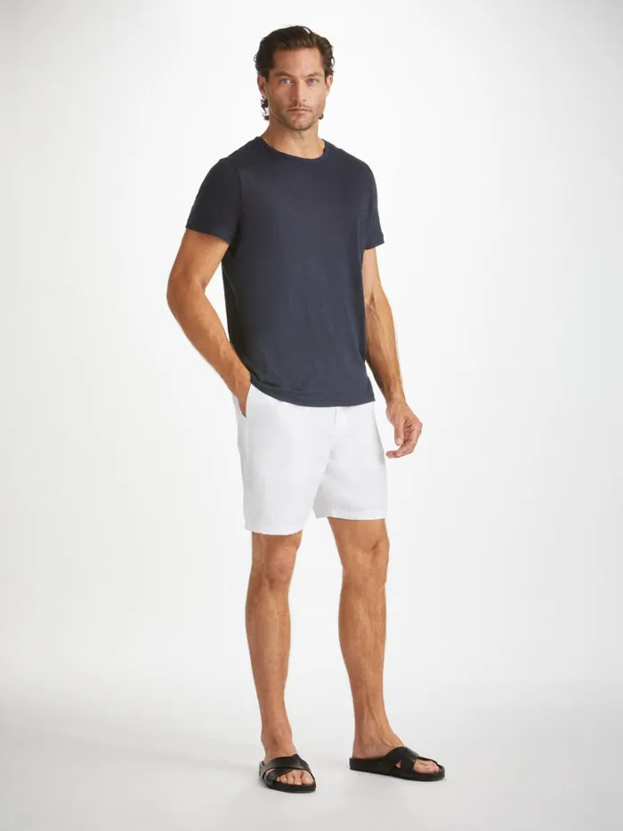 Linen Shorts Men Derek Rose Shorts Sydney Linen White