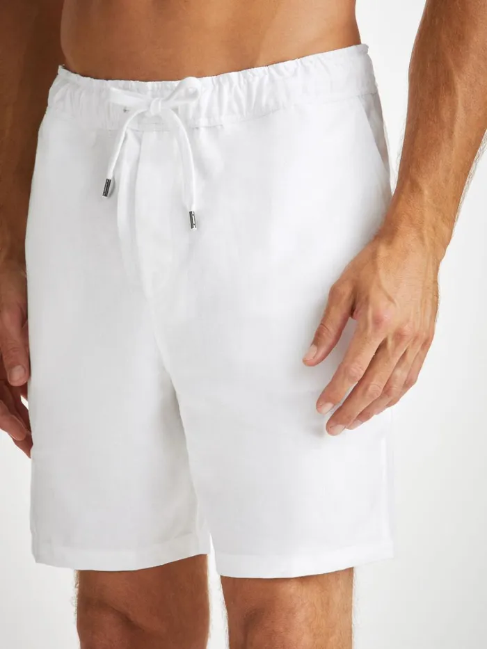 Linen Shorts Men Derek Rose Shorts Sydney Linen White