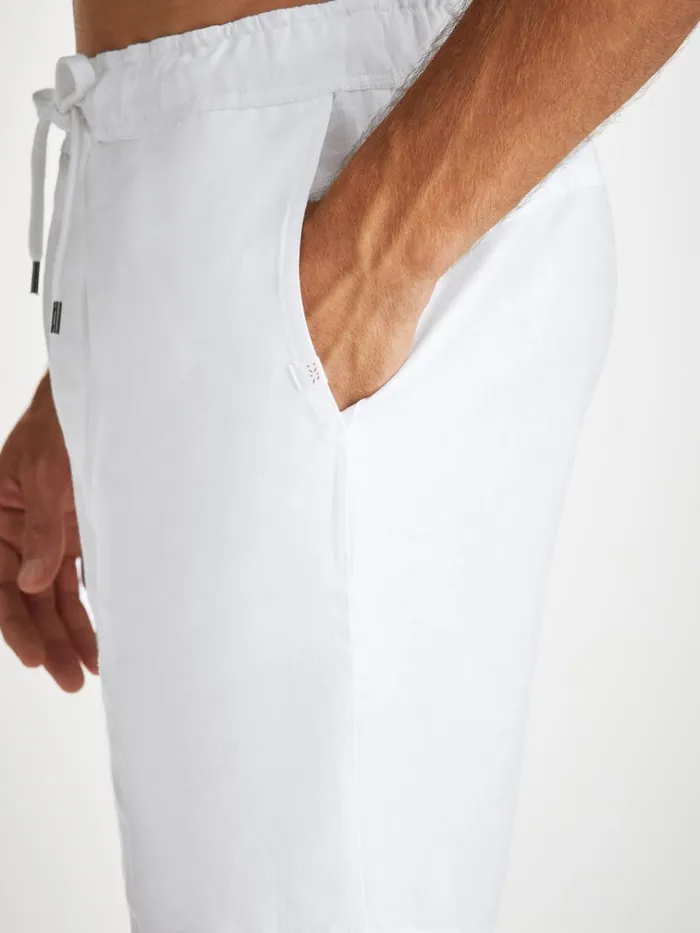 Linen Shorts Men Derek Rose Shorts Sydney Linen White