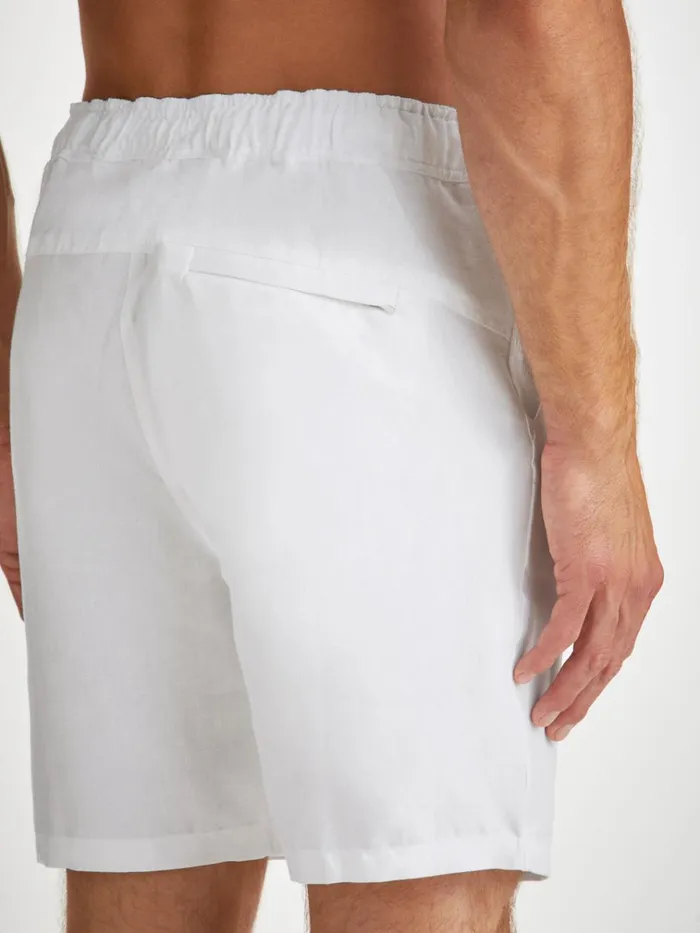 Linen Shorts Men Derek Rose Shorts Sydney Linen White