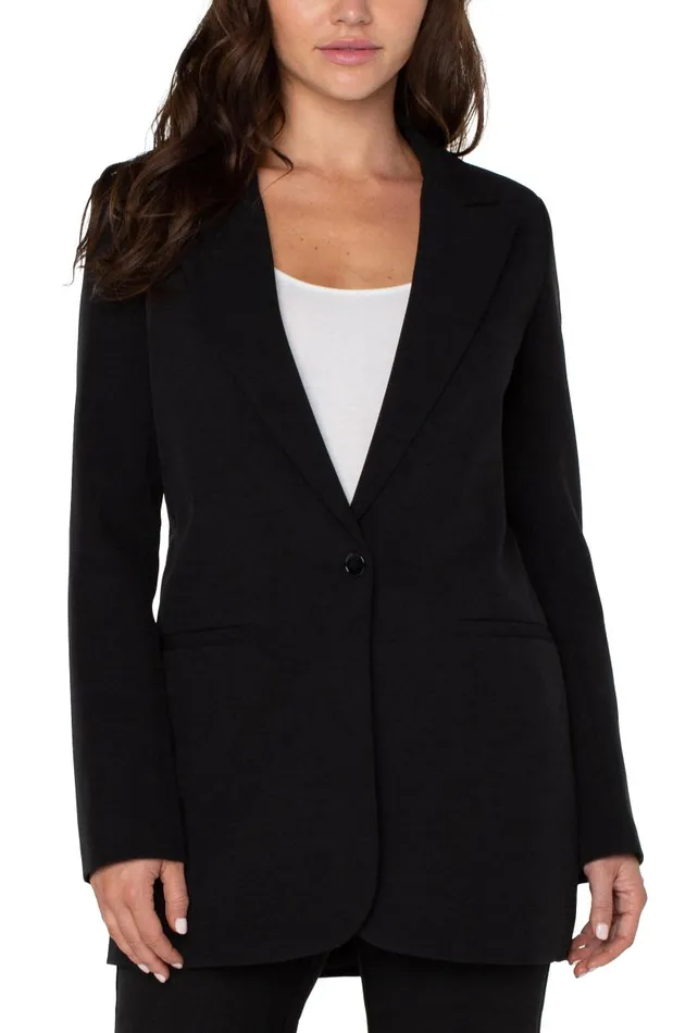 Liverpool Los Angeles Jackets BUTTON FRONT BOYFRIEND BLAZER Black 8211 Womens