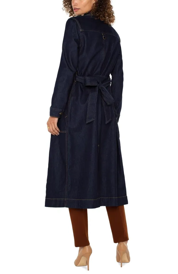 Liverpool Los Angeles Jackets NOTCH COLLAR DUSTER JACKET Indigo Rinse Wash 8211 Womens