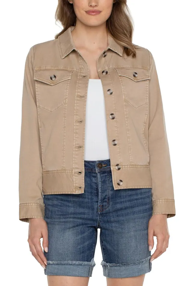 Liverpool Los Angeles Jackets TRUCKER JACKET WITH ELASTIC WAISTBAND Biscuit Tan 8211 Womens