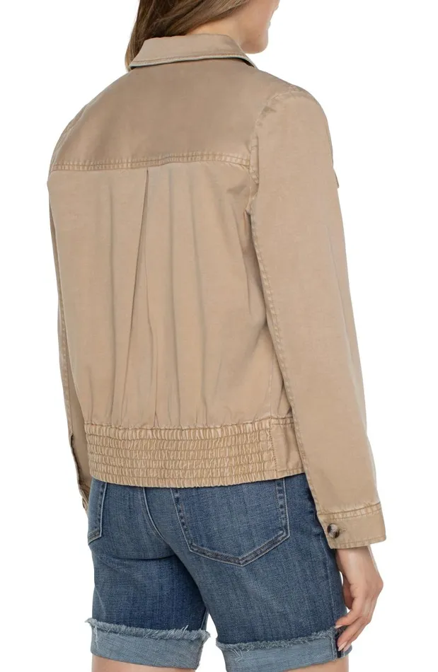 Liverpool Los Angeles Jackets TRUCKER JACKET WITH ELASTIC WAISTBAND Biscuit Tan 8211 Womens
