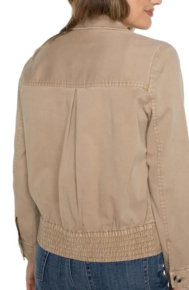 Liverpool Los Angeles Jackets TRUCKER JACKET WITH ELASTIC WAISTBAND Biscuit Tan 8211 Womens