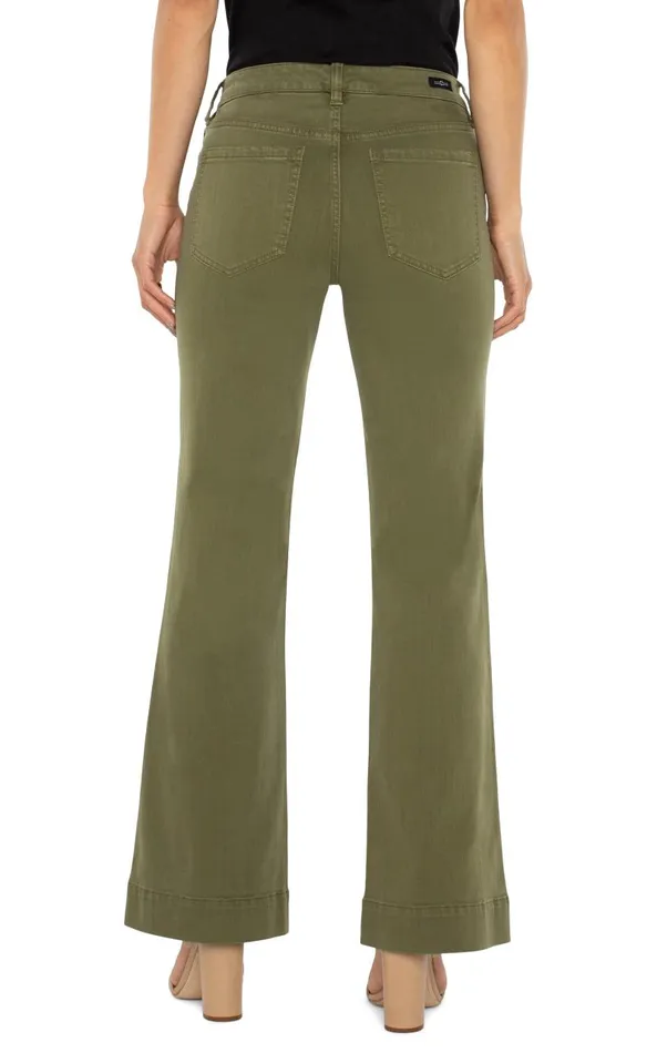 Liverpool Los Angeles Jeans HANNAH FLARE WITH WIDE HEM Spanish Olive 8211 Womens
