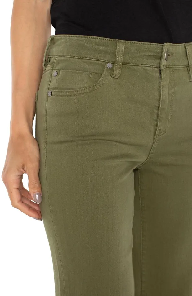 Liverpool Los Angeles Jeans HANNAH FLARE WITH WIDE HEM Spanish Olive 8211 Womens