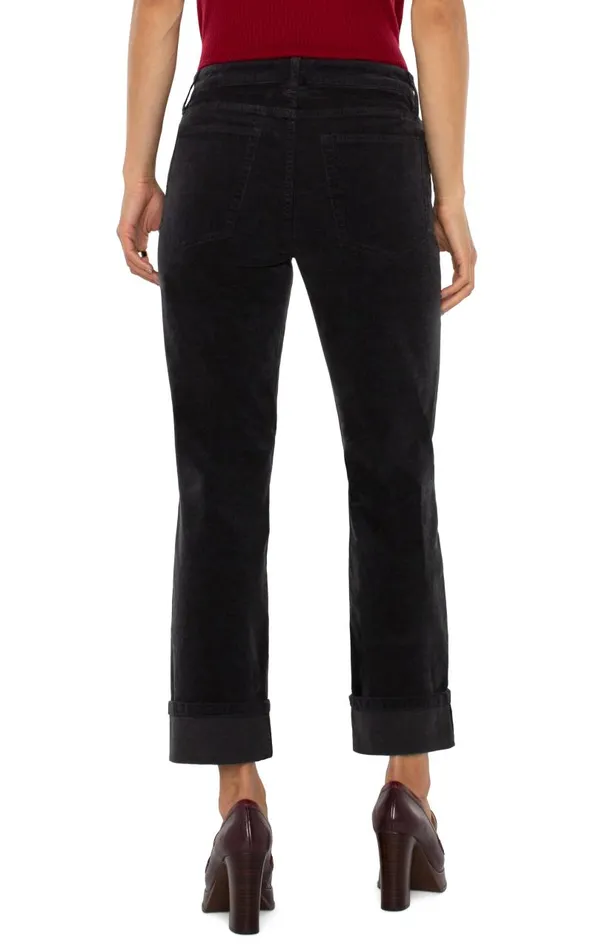 Liverpool Los Angeles Jeans MARLEY GIRLFRIEND CUFFED CORDUROY Onyx 8211 Womens