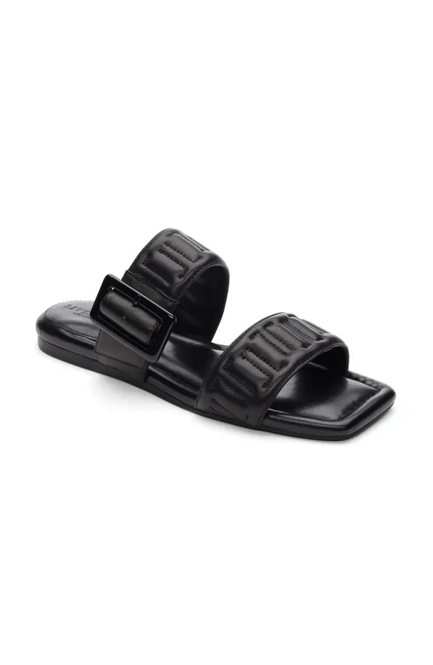 Liverpool Los Angeles Sandals DOWNTOWN LOGO STITCH SANDAL Black 8211 Womens
