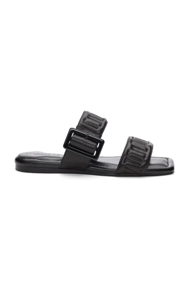 Liverpool Los Angeles Sandals DOWNTOWN LOGO STITCH SANDAL Black 8211 Womens