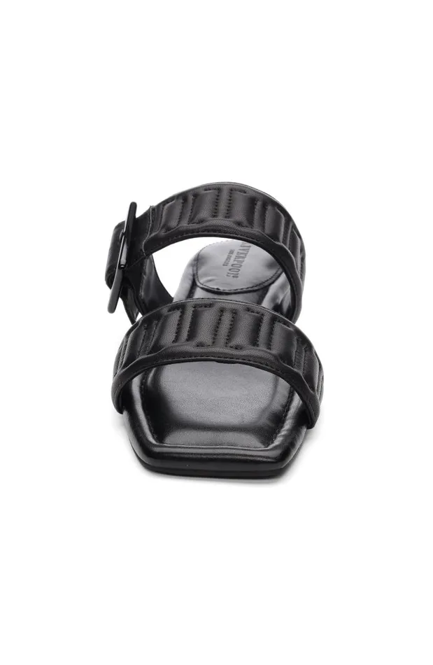 Liverpool Los Angeles Sandals DOWNTOWN LOGO STITCH SANDAL Black 8211 Womens