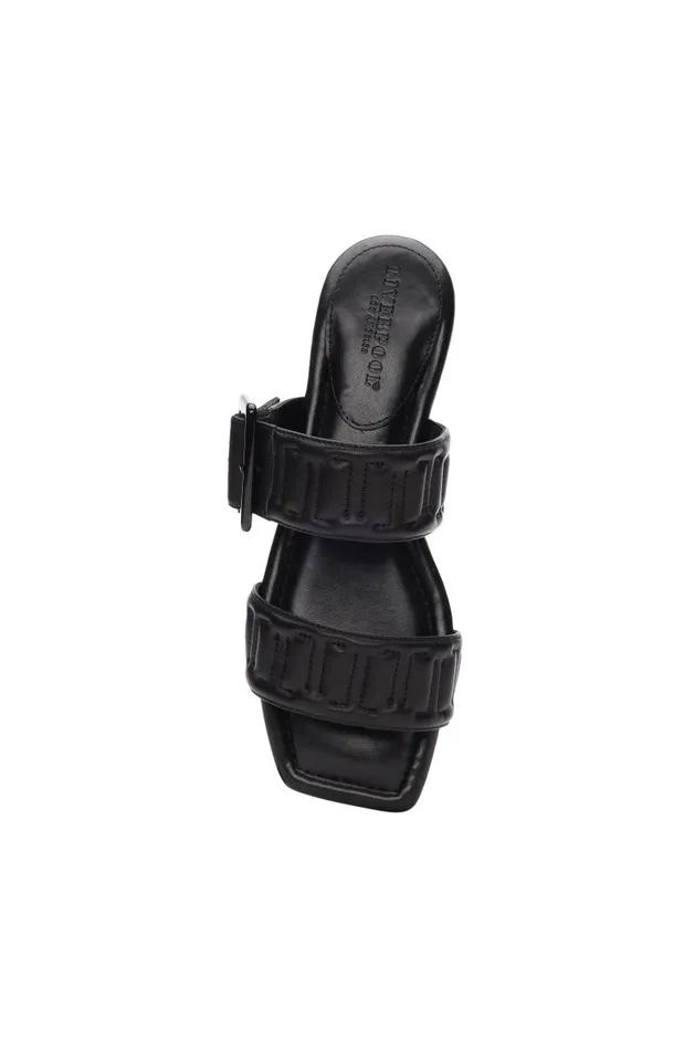 Liverpool Los Angeles Sandals DOWNTOWN LOGO STITCH SANDAL Black 8211 Womens