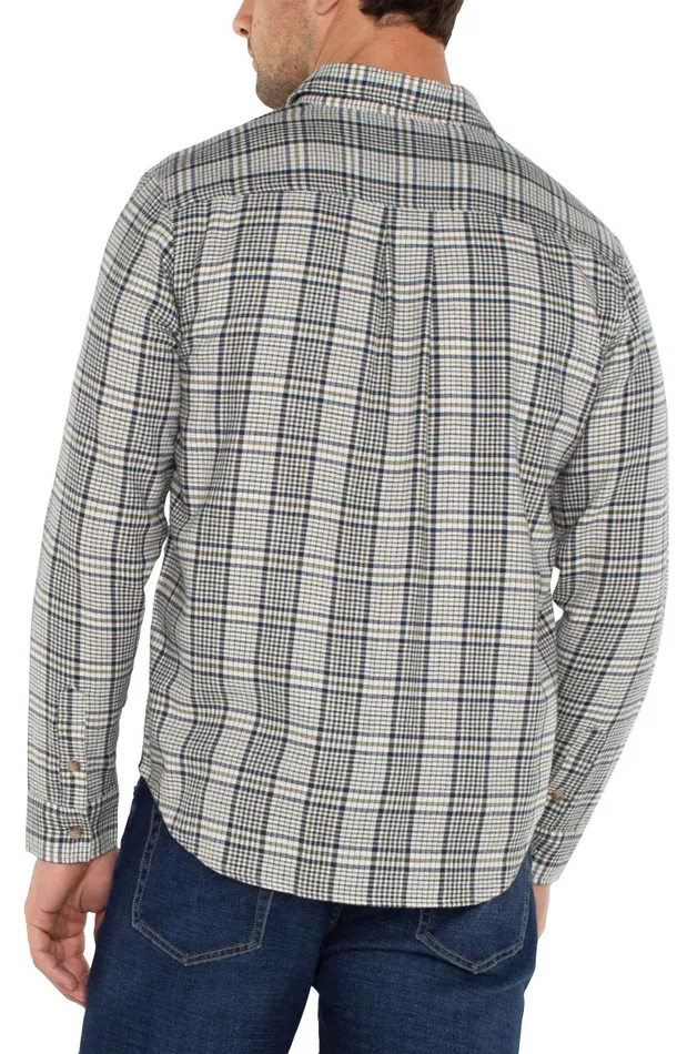 Liverpool Los Angeles Shirts LONG SLEEVE BUTTON UP SHIRT Ivory Navy Olive 8211 Mens