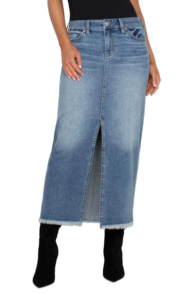 Liverpool Los Angeles Skirts 5POCKET FRONT SLIT MAXI SKIRT Tanglewood 8211 Womens