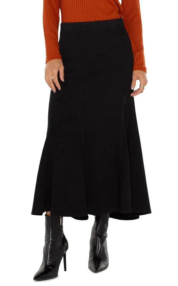 Liverpool Los Angeles Skirts PULL ON MERMAID MAXI SKIRT Black Rinse 8211 Womens