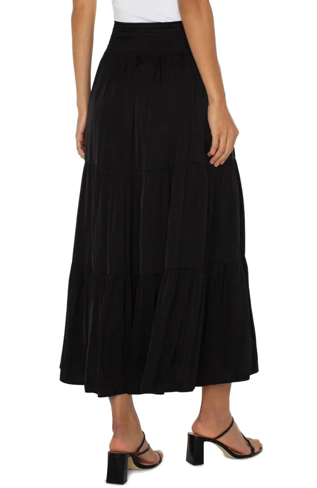 Liverpool Los Angeles Skirts WOVEN MAXI SKIRT Black 8211 Womens