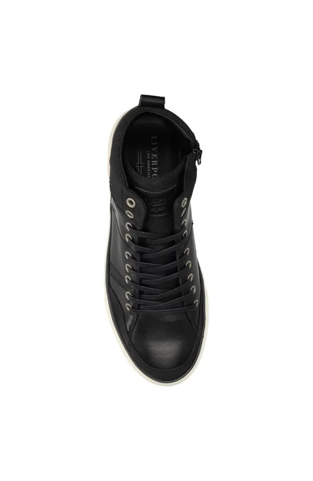 Liverpool Los Angeles Sneakers CITATION LEATHER HIGH TOP SNEAKER Black 8211 Mens