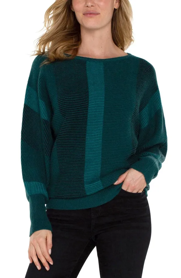 Liverpool Los Angeles Sweaters BOAT NECK DOLMAN SWEATER Malachite Multi 8211 Womens