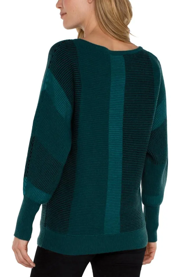 Liverpool Los Angeles Sweaters BOAT NECK DOLMAN SWEATER Malachite Multi 8211 Womens