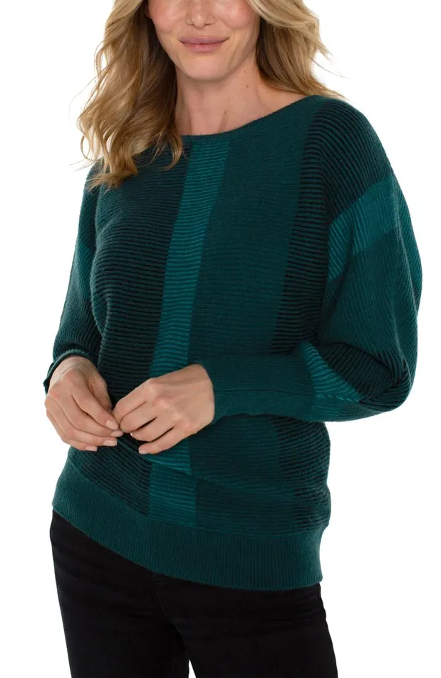 Liverpool Los Angeles Sweaters BOAT NECK DOLMAN SWEATER Malachite Multi 8211 Womens