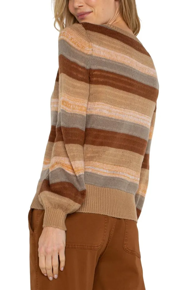 Liverpool Los Angeles Sweaters LONG SLEEVE CREW NECK SWEATER Jasper Multistripe 8211 Womens